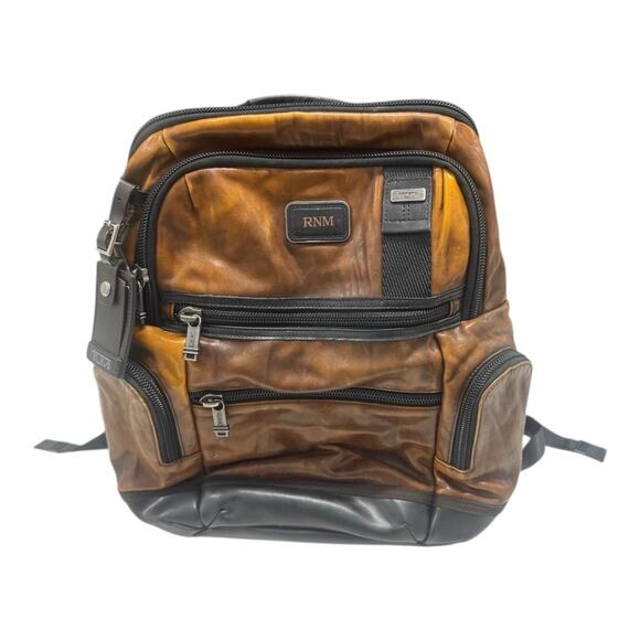 Tumi Other - TUMI Backpack Rucksack Leather Brown Plain 92681DB2 Travel Leisure Escape Trip